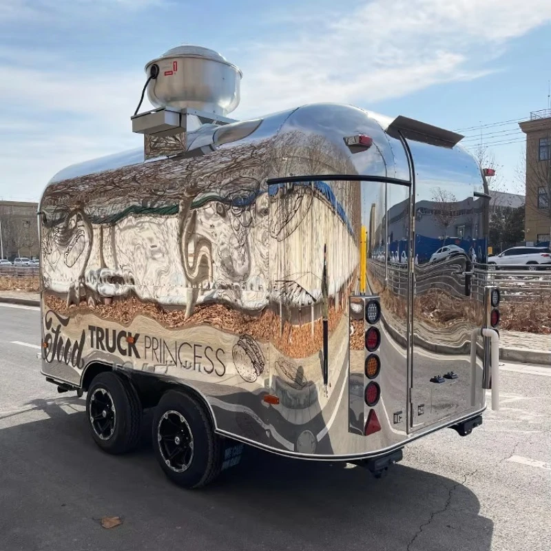 Rimorchio mobile personalizzato per bar caffè, hamburger mobile, pizza, hot dog, barbecue, fast food, rimorchio per cucina completa in vendita in Europa