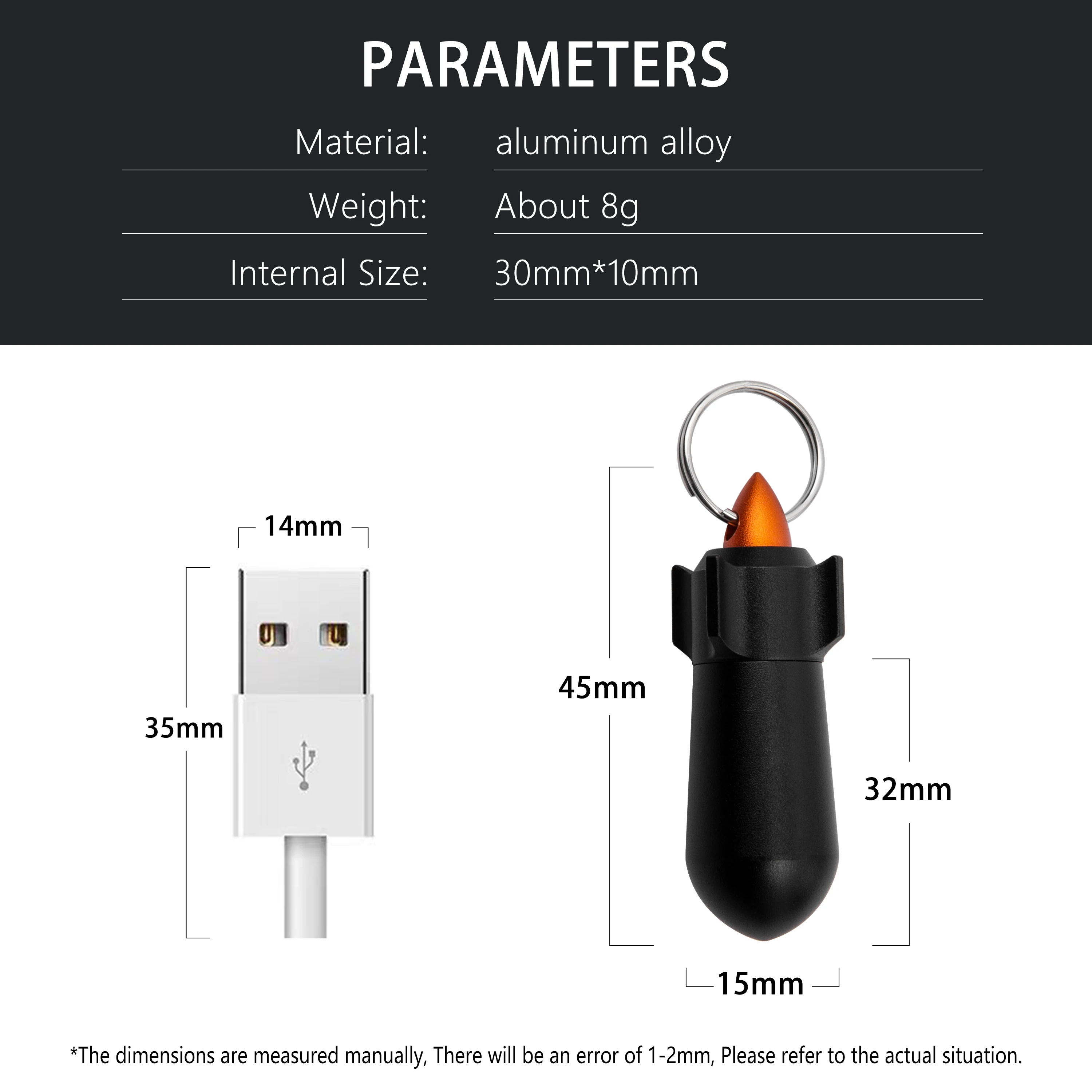 Mini edc-アルミニウム合金製の診断ツールボックス,防水薬瓶,小型チタン合金キーホルダー,屋外用