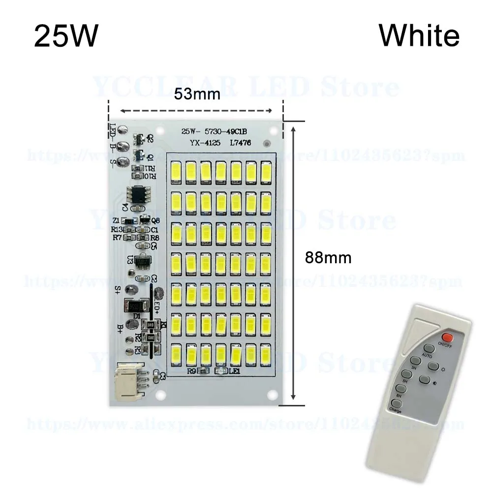 Pannello luminoso a LED bianco 20W 40W 60W 100W 200W SMD 5730 pannello sorgente luminosa solare per proiettore con telecomando per luce da giardino