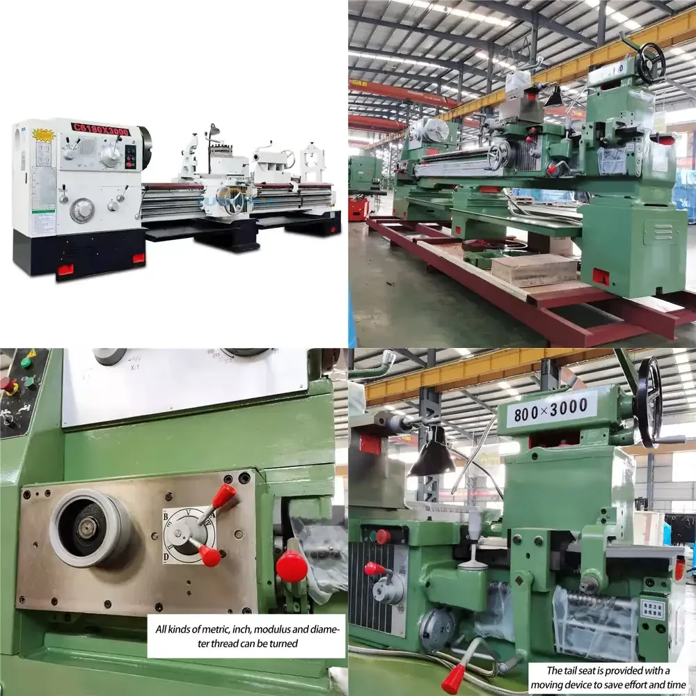Contraditional Lathe Machine CW6180 Manul Metal Machines Lathes Threading Machine