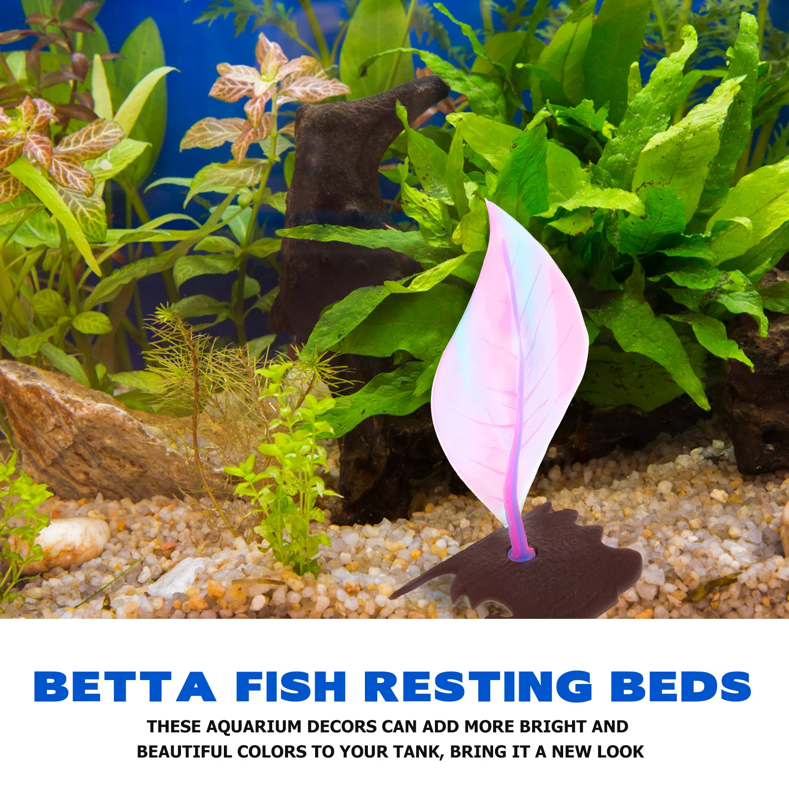 

2Pcs Betta Fish Resting Beds Silicone Leaf Mushroom Aquarium Decor Fish Tank Ornaments Breeding Habitat Decorations