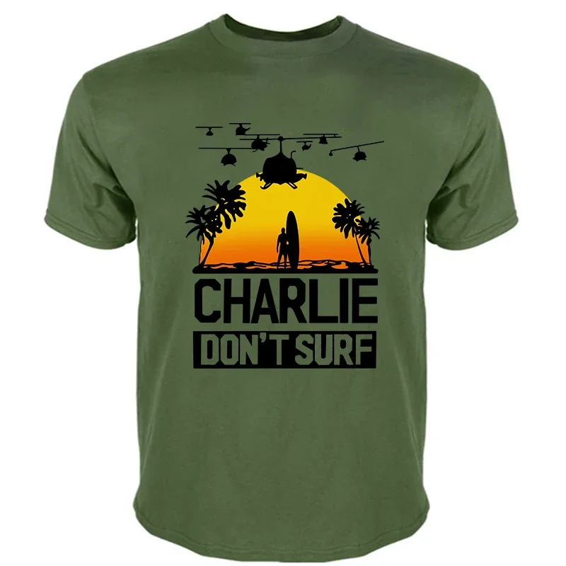 2024 New Summer Charlie Dont Surf  Tshirt Men's Clothing T Shirt Apocalypse Now Film Movie Oversized T-shirt Fashion Cotton Tee