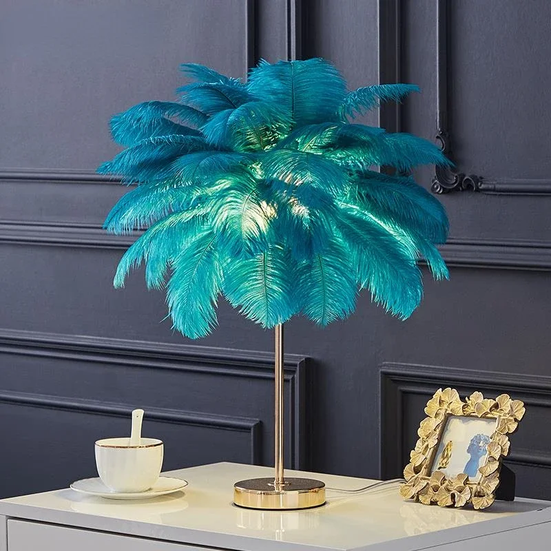 

Unique Nordic Ostrich Feather Desk Lamp for Reading and Decoration The Perfect Addition to Your Living Room table lamp