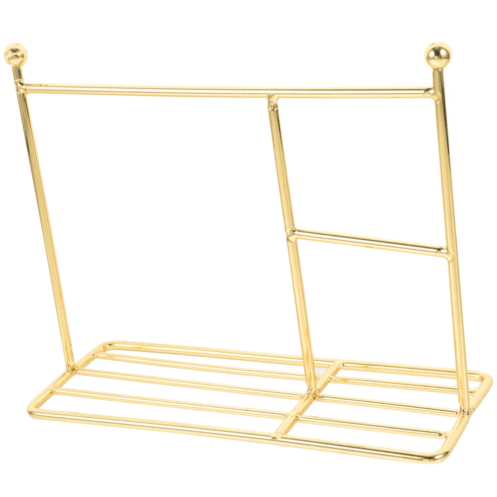 Mini Iron Clothes Storage Display Rack Sturdy Golden Coat Hanger Toy House Decor Mini Wardrobe Stand