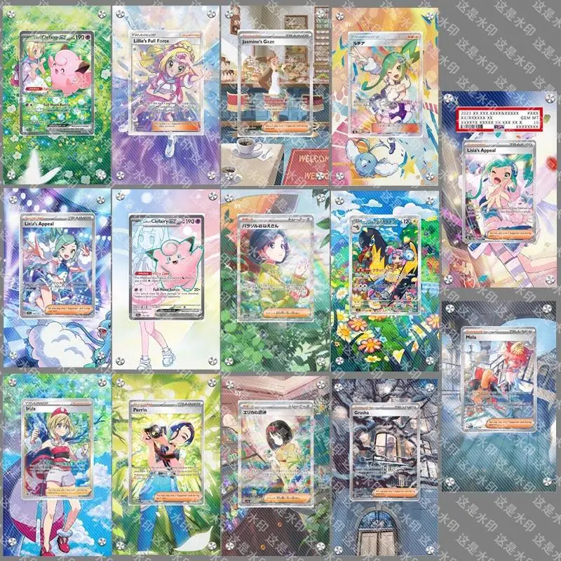 pokemon-acrilico-estendido-arte-caso-de-exibicao-guarda-sol-senhora-lisia-iono-lillie-irida-cartao-estendido-pintura-psa-display-rack-presente