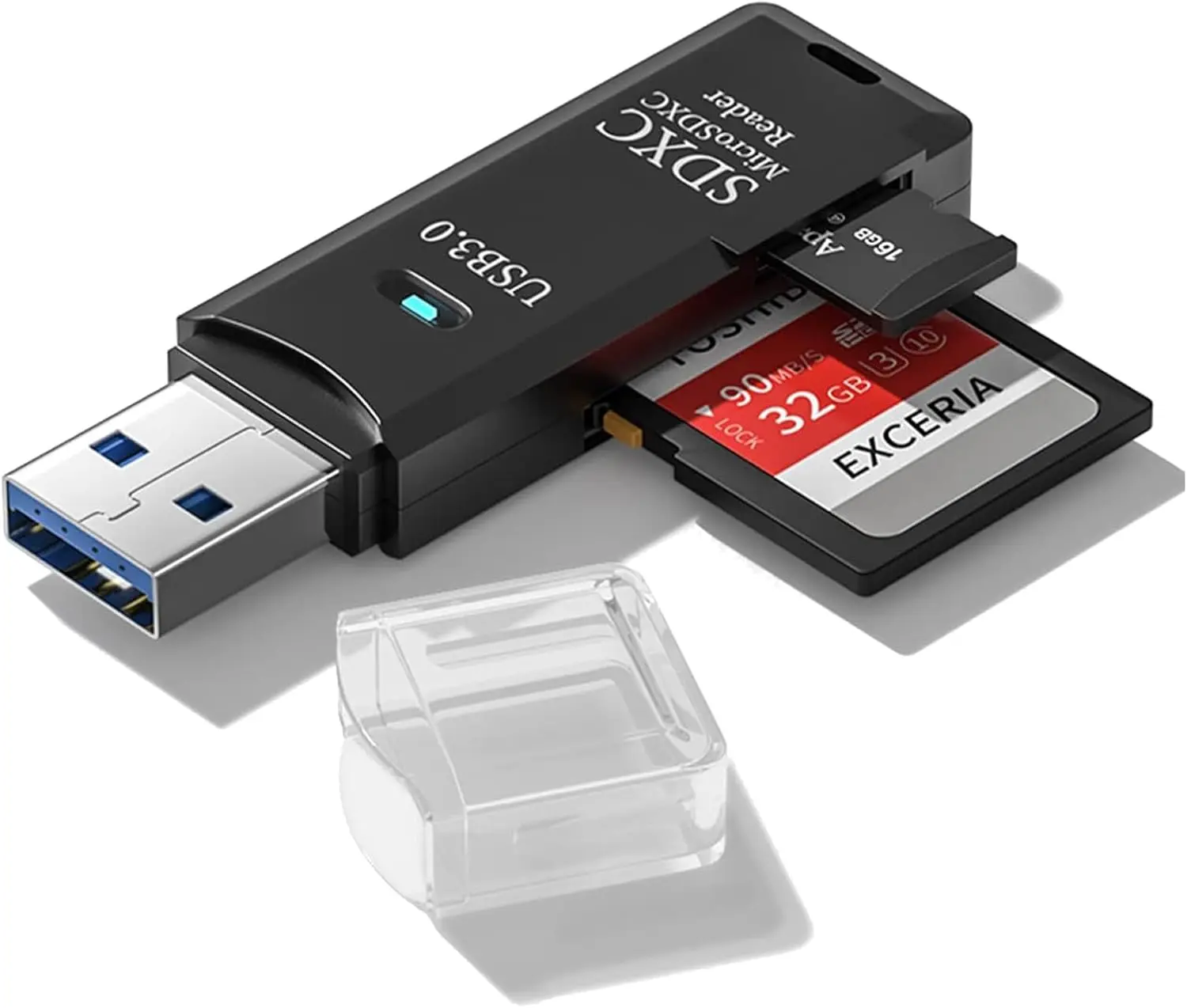 USB3.0/2.0 Micro SD Card Reader,5Gbps 2-in-1 SD Card Reader to USB Adapter,for SDXC, SDHC,MMC,Micro SDXC,Micro SD,Micro SDHC