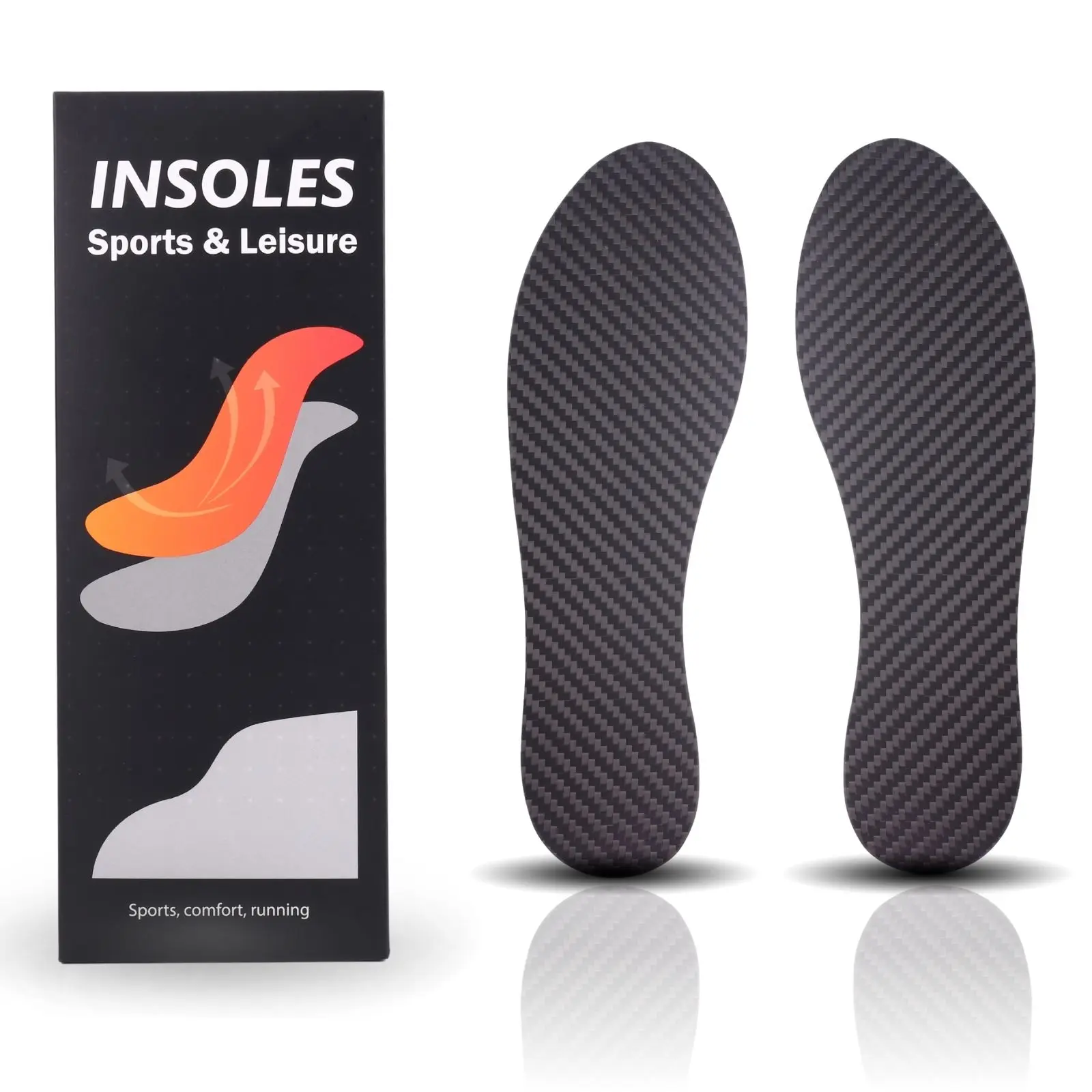 1 Pair Carbon Fiber Insole and Shock-absorbing Insole, Foot Fractures, Hallux Rigidus and Limitus, Rigid Shoe Insert for Sports