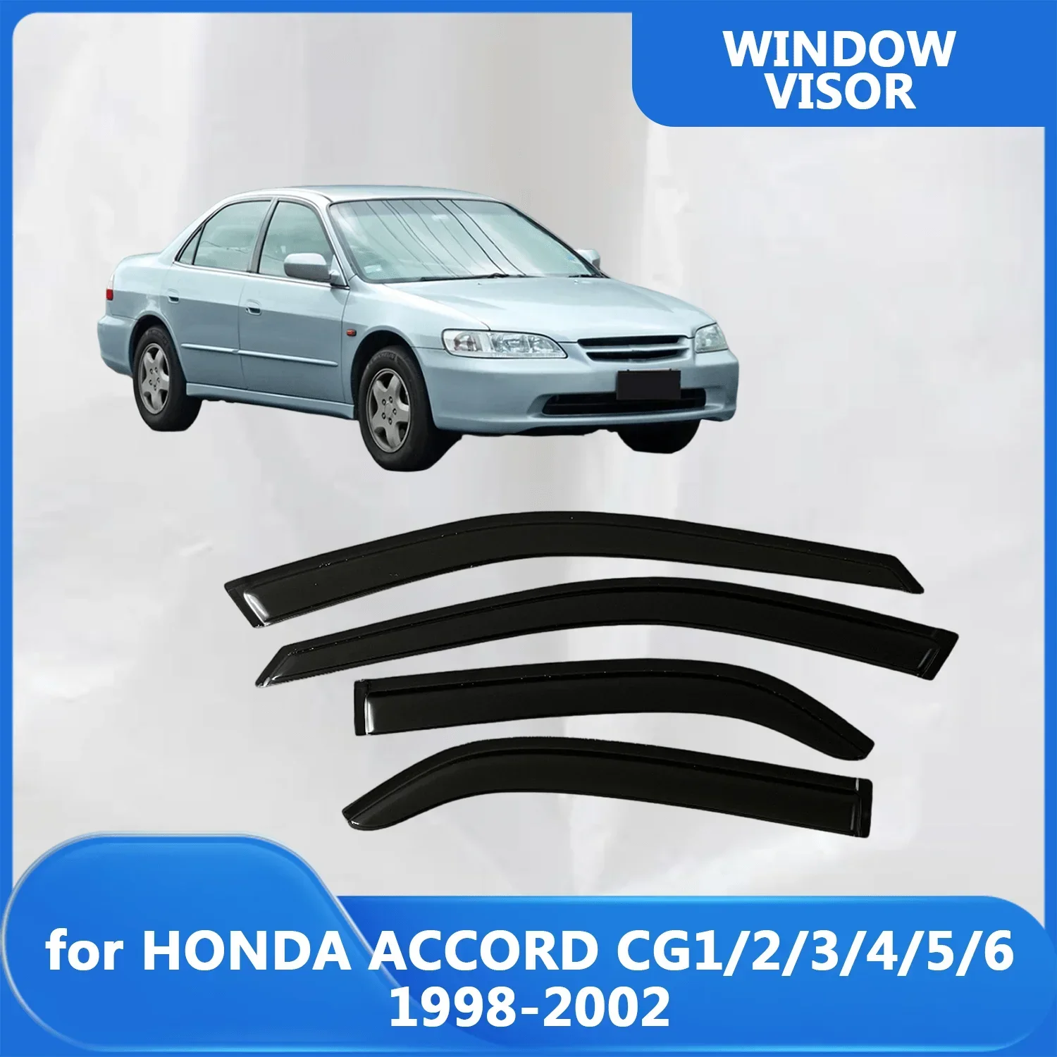 

Window Visor for HONDA ACCORD CG1/2/3/4/5/6 1998 1999 2000 2001 2002 Wind Deflectors Rain Guards Door Visor Vent Shades Sun Rain