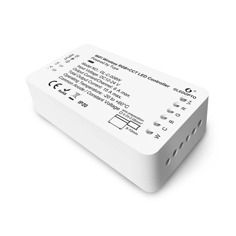 Dimmable Controller Wifi Wireless White Tuya Smart Light Switch App Control Voice Control Rgbcct Gledopto Dimmer Module