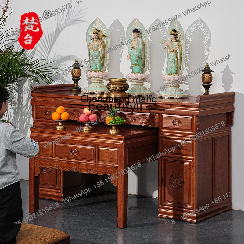 z183 Solid wood offering table Buddha table Household Buddhist hall, temple gongtai hall house strip case incense table