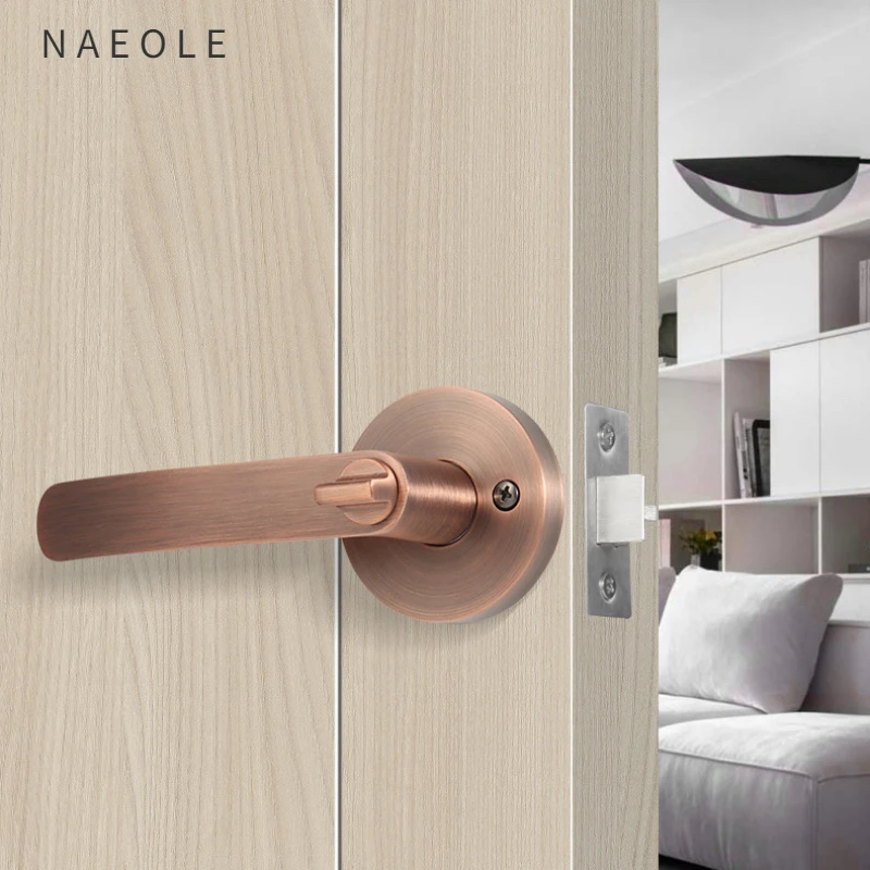 Universal Hotel Bathroom Handle  Three-pole Lock Indoor Bedroom Door Lock Keyless Access Control Home Door Lock