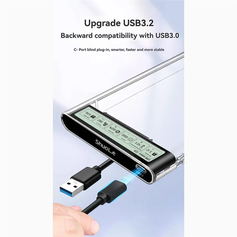

ABFM-Shuole 2,5-дюймовый корпус для жесткого диска SATA-USB3.2 Корпус для жесткого диска SSD-диска HDD Box 5 Гбит/с Type-C Корпус HD Внешний HDD Enclosu