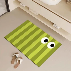 Striped Style Bathroom Rug Quick Dry Super Absorbent Doormat Diatomite Mud Non Slip Rubber Rug for In Front of Bathtub Decor