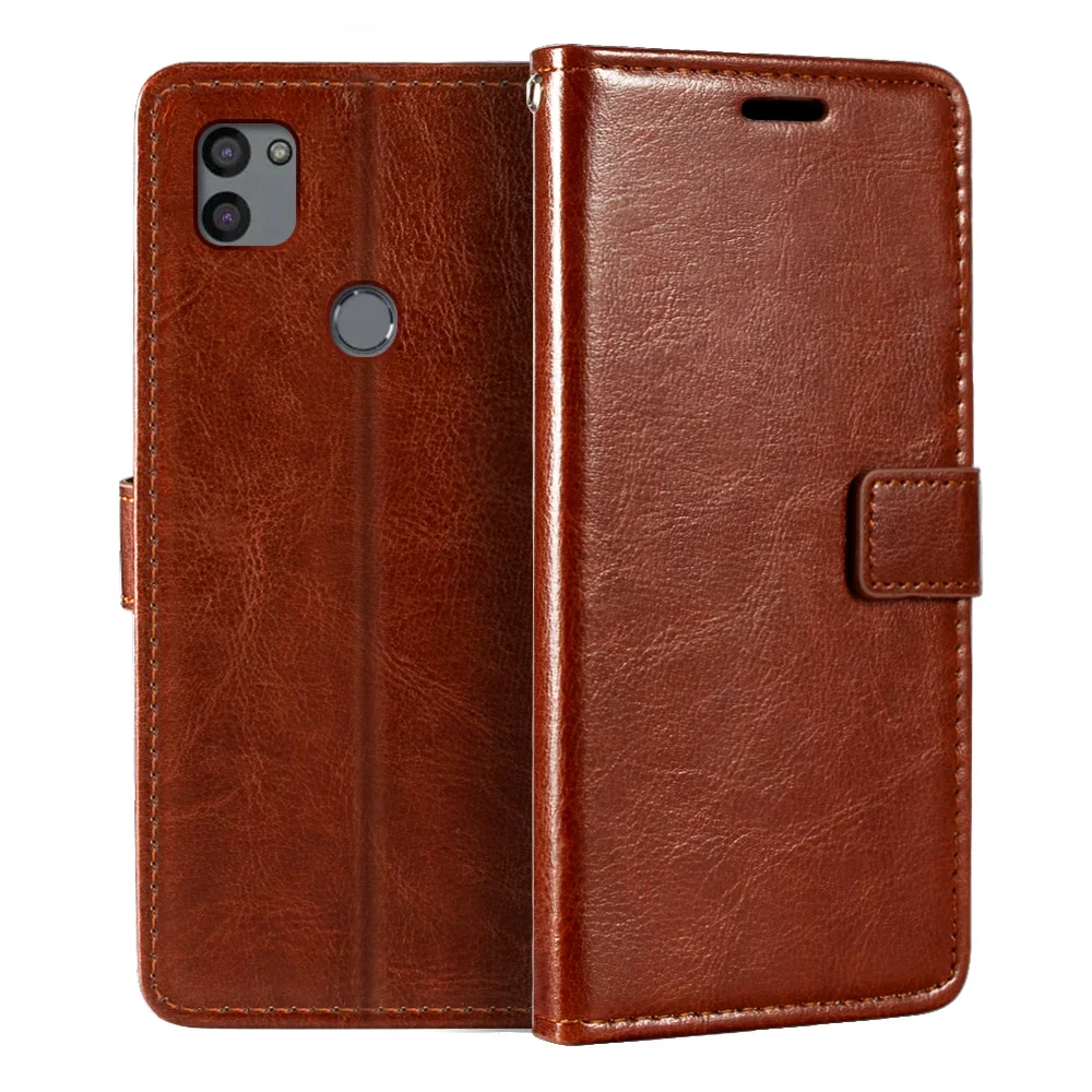 Funda con tapa magnética para Gigaset GS5, carcasa de PU con tarjetero y soporte para Gigaset GS5 Lite