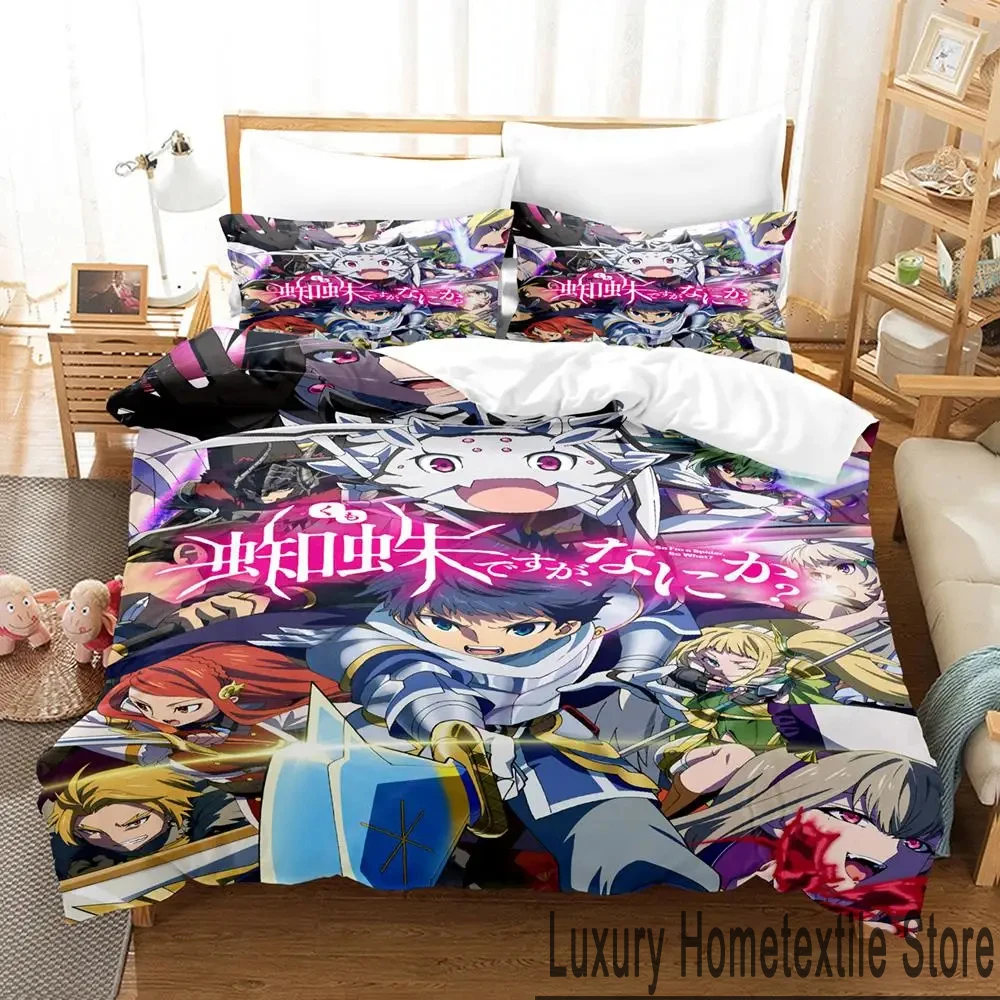 Anime Kumoko So I'm a Spider So What Bedding Set Duvet Cover Bed Set Quilt Cover Pillowcase Comforter king Queen Size Boys Adult