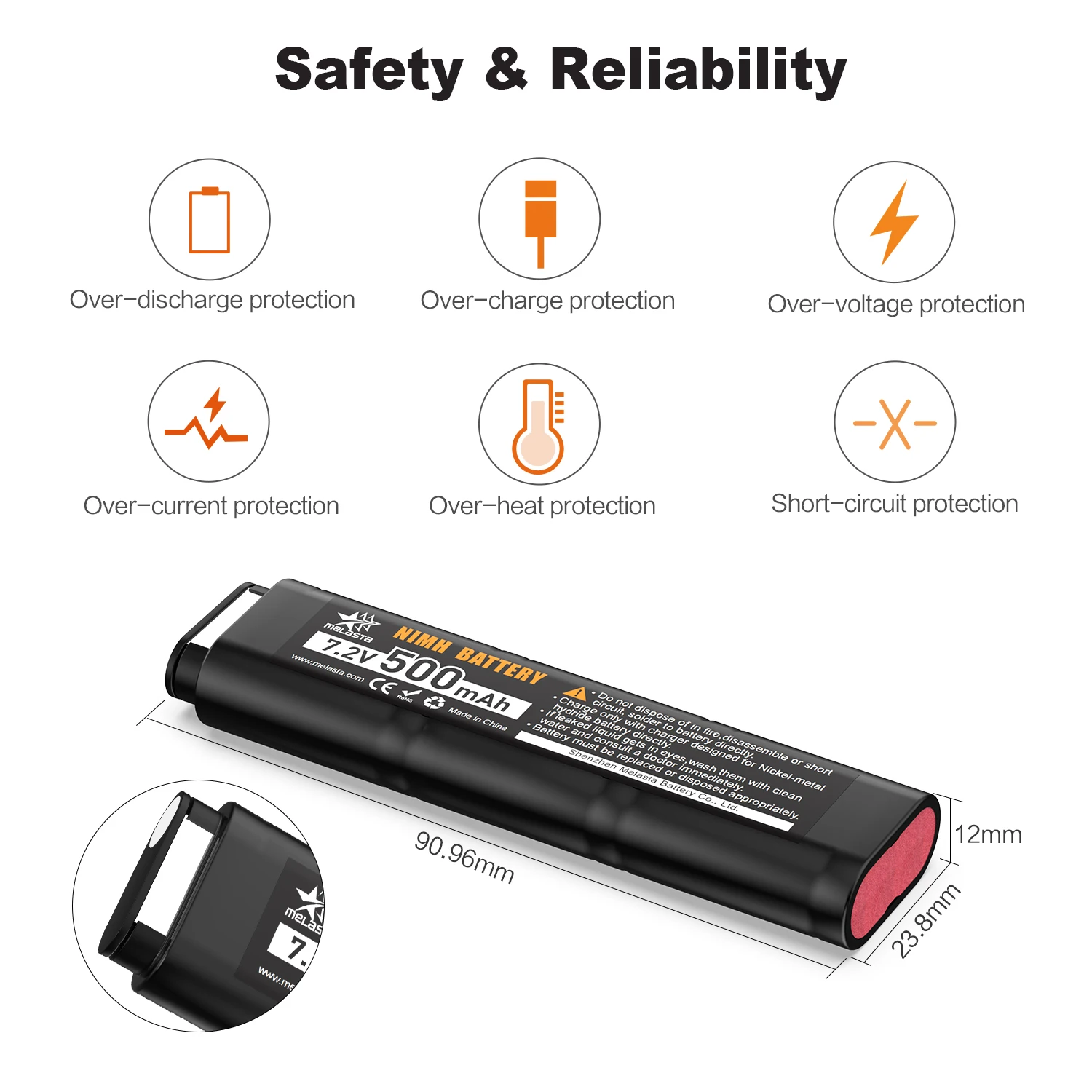 Ni-mh аккумулятор 2/3N 6S 7,2 в 500 мАч для CYMA Airsoft AEP CM030 CM121 CM122 CM123 CM125 CM126 CM127 Marui 18C P8 AEG M81 M84,& TM