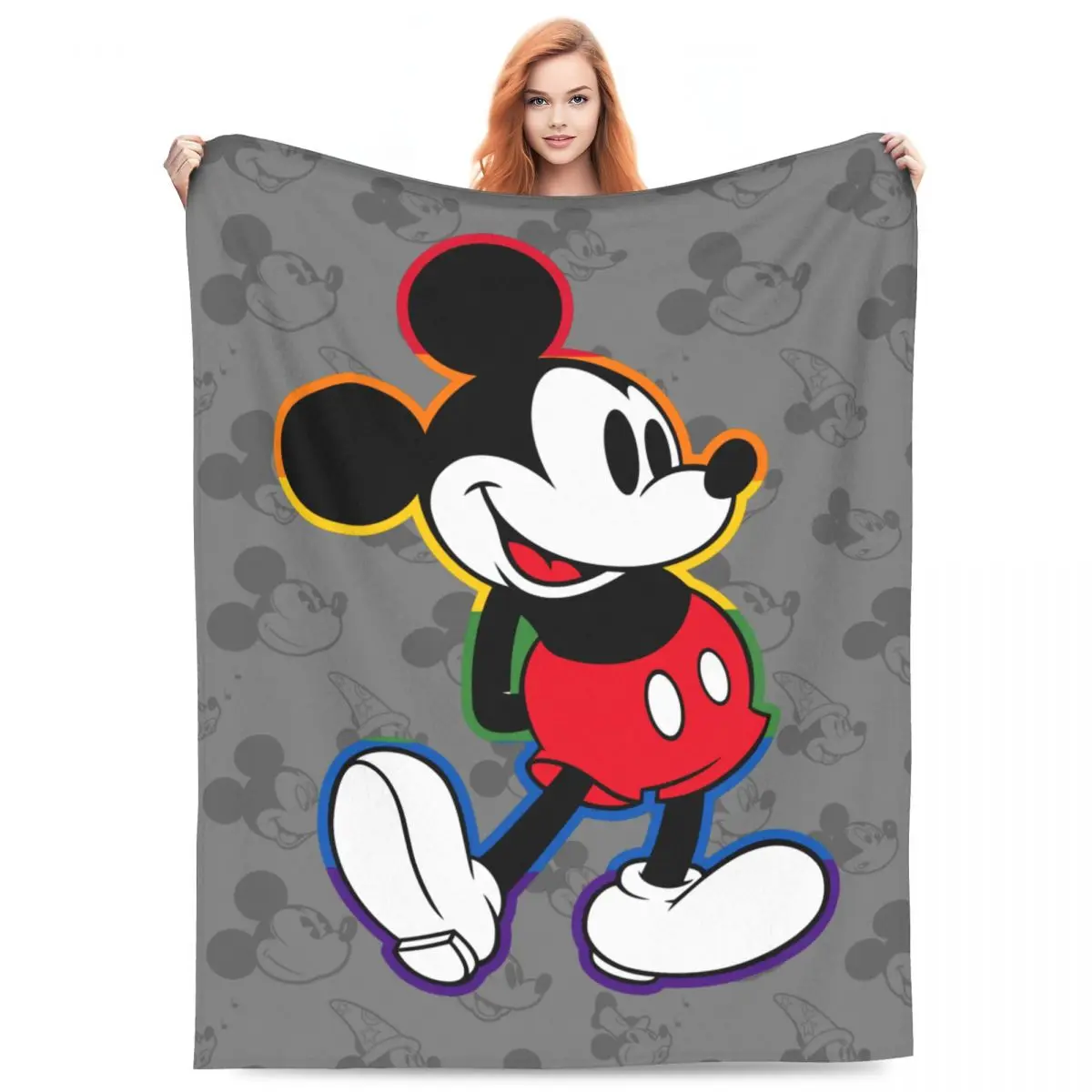 

Cartoon Mickey Mouse Merch Blanket Graphic Printed Cozy Super Soft Throw Blanket for Bedding Office Bedding Throws