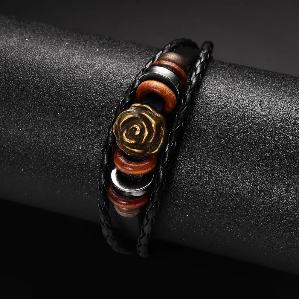 Hot Selling Vintage Multi-Layer Hand-Woven Beaded Bracelet Charm Men's Bracelet Party Anniversary Gift Wholesale