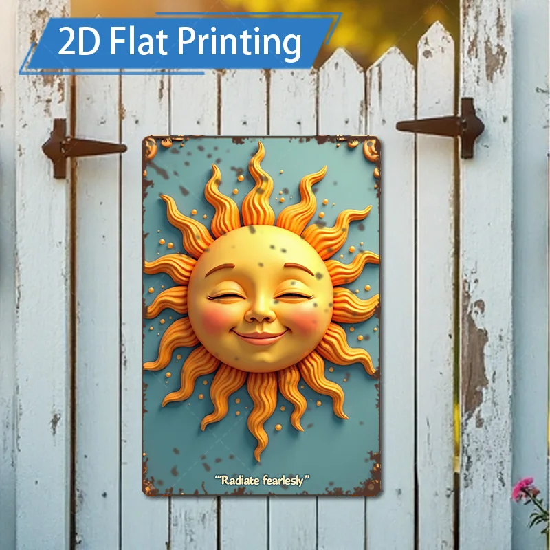 1 قطعة 8x12 بوصة علامة معدنية "الشمس الريفية ابتسامة علامة معدنية: "الشعاع بالشعبد" ديكور مزرعة عتيق" #1