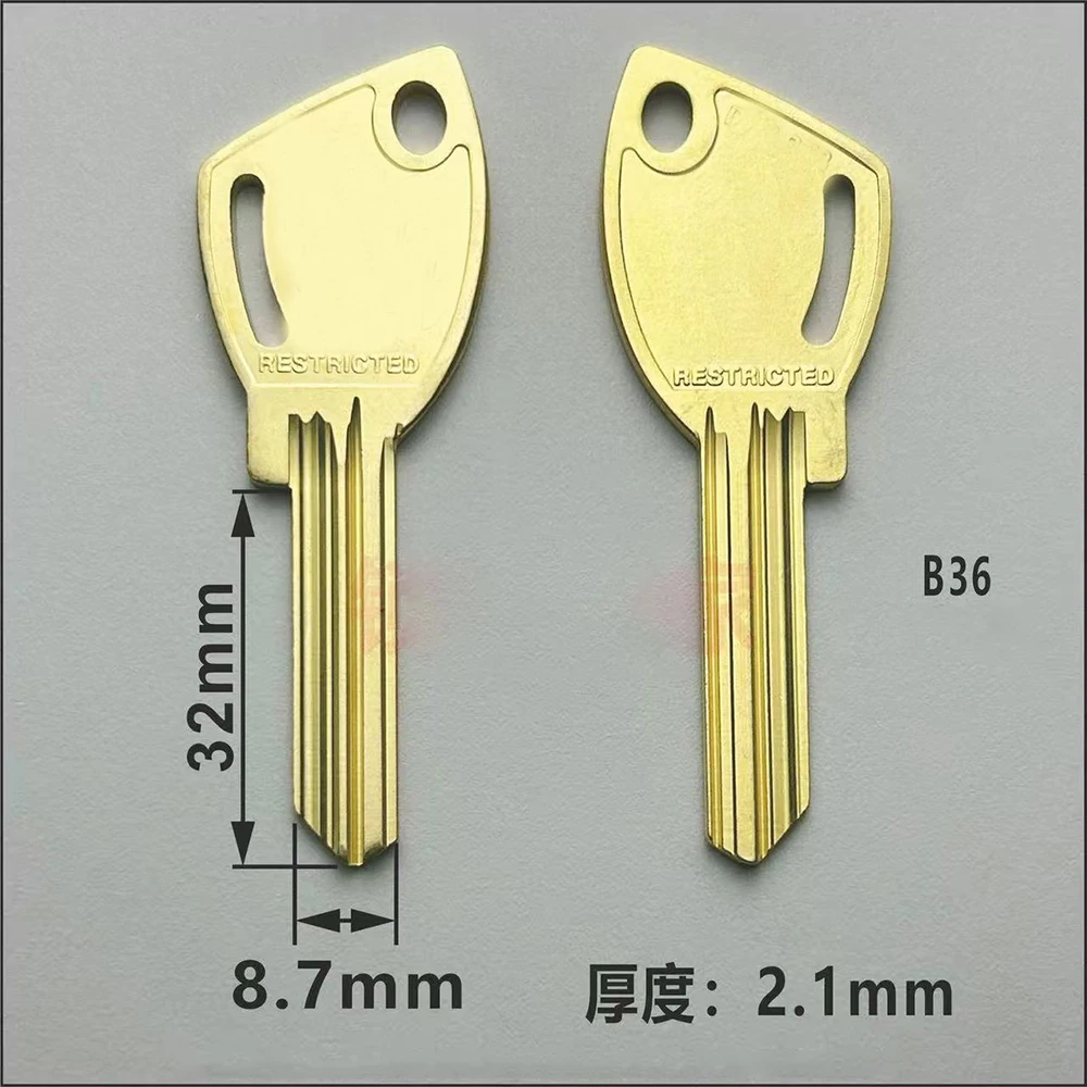 

B36 Key Blank for Australia US Multi-Groove Special Shaped Locks, Uncut Blank Key Blade for Restricted Keyway Locksmith Supplies
