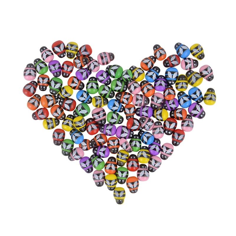 

200Pcs/Lot Mini Wooden Bee DIY Handmade Crafts Wedding Birthday Party Home Garden Landscape Potted Plants DIY Decorations Supply