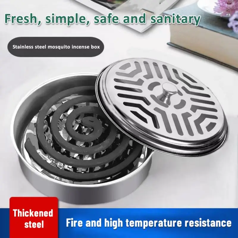 

Incense Holder Mosquito Coil Tray Holder For Household With Lid, Outdoor Mosquito Coil Box, For Living Room And Bedroom