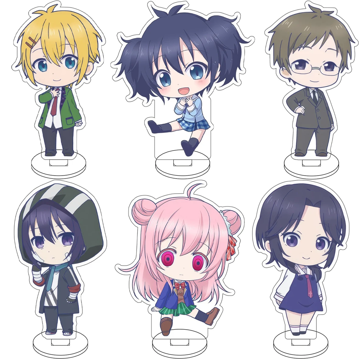 

10CM Anime ‌Happy Sugar Life Cos Satou Matsuzaka Koube Shio Koube Asahi Hida Shouko Figure Acrylic Stand Cute Gifts Ornaments