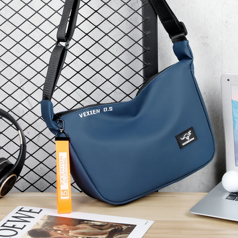 Kangaroo Luxury Brand Casual Men Crossbody Shoulder Bags Blue Black Epithelium Business Man Messenger Bag Small Cycling SlingBag