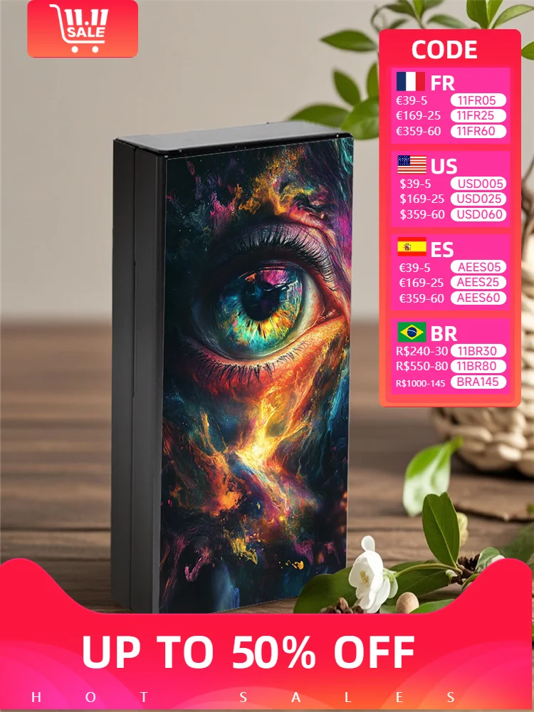 Slim Aluminum Cigarette Case Durable Design with Colorful Eye-Catching Print,Perfect Gift for Men，Women on Birthdays ， Holidays