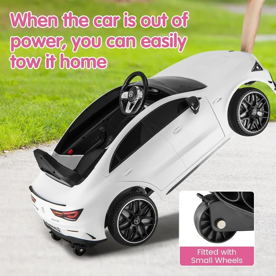 รถยนต์ไฟฟ้าเด็ก 12V ลิขสิทธิ์แท้ พร้อมรีโมทควบคุมสำหรับผู้ปกครอง ฟังก์ชั่นโยก ไฟ LED ไฟหน้า พร้อมเสียงเพลงและแตร ระบบสตาร์ทแบบนุ่มนวล