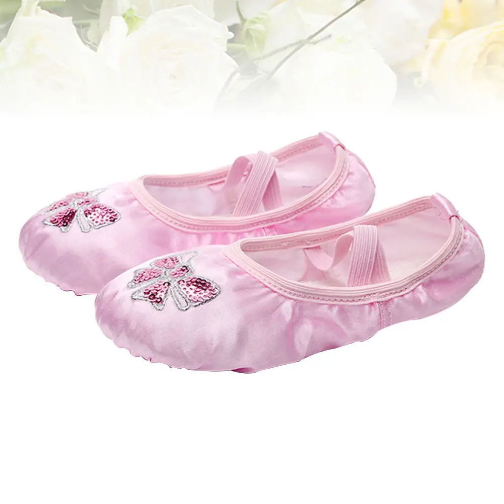 

Satin Ballet Dance Shoes Embroidered Split Sole for Ballet Class Modern Dance Ballroom Physique Lesson