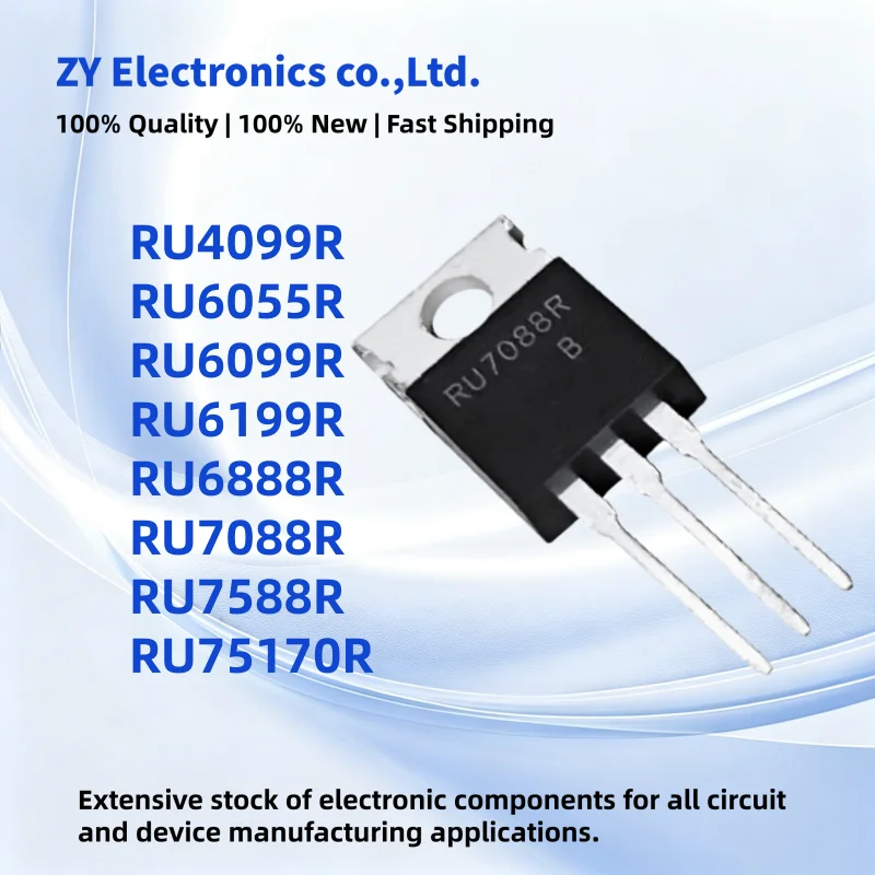 10PCS 100% New RU7588R RU6888R RU4099R RU75170R RU6099R RU7088R RU6055R RU6199R TO-220 MOS