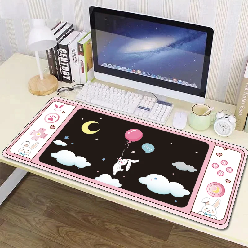 Large Size Cute Rabbit Mouse Pad XXL Kawaii Game Mousepads Anti-slip Office Carpet Gaming Accessories Desk Mat Big Keyboard Pads