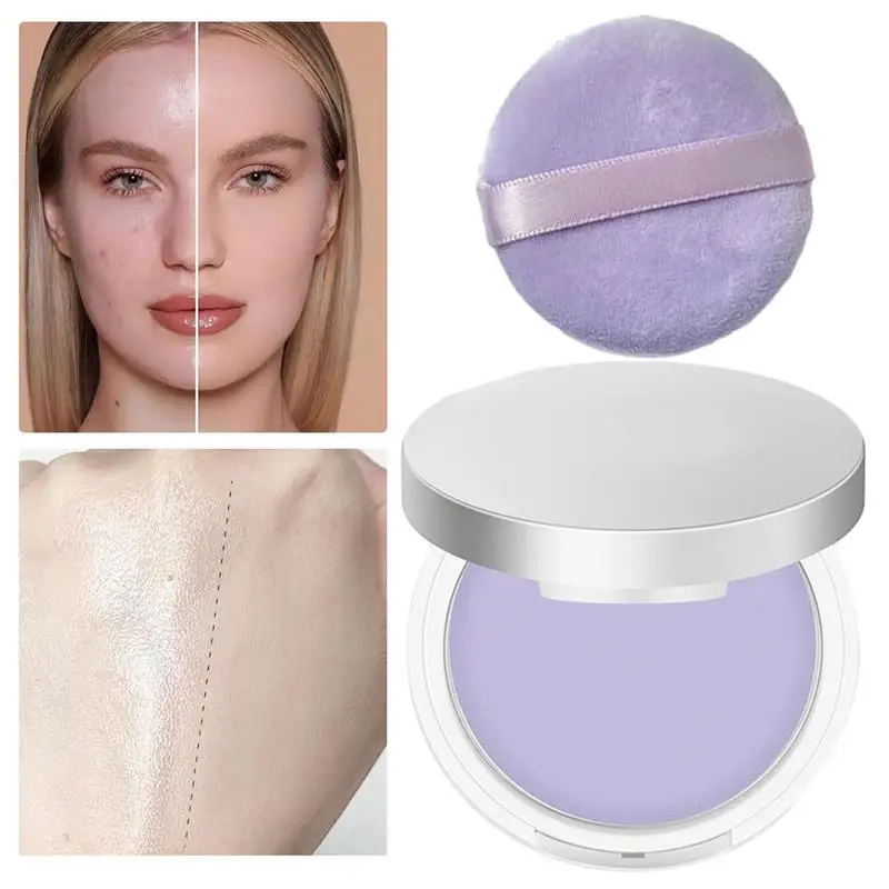 Lavender Matte Powder Make Up Face Powder Brighten Oil-control Nude Makeup Pressed Powder  Foundation Makeup Base Cosmetics