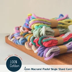 4mm Scrap Bundle Packs Macrame Cords Single twist Rainbow Pastel Variegated macrame rope, Weaving Cotton Cord, Craft support