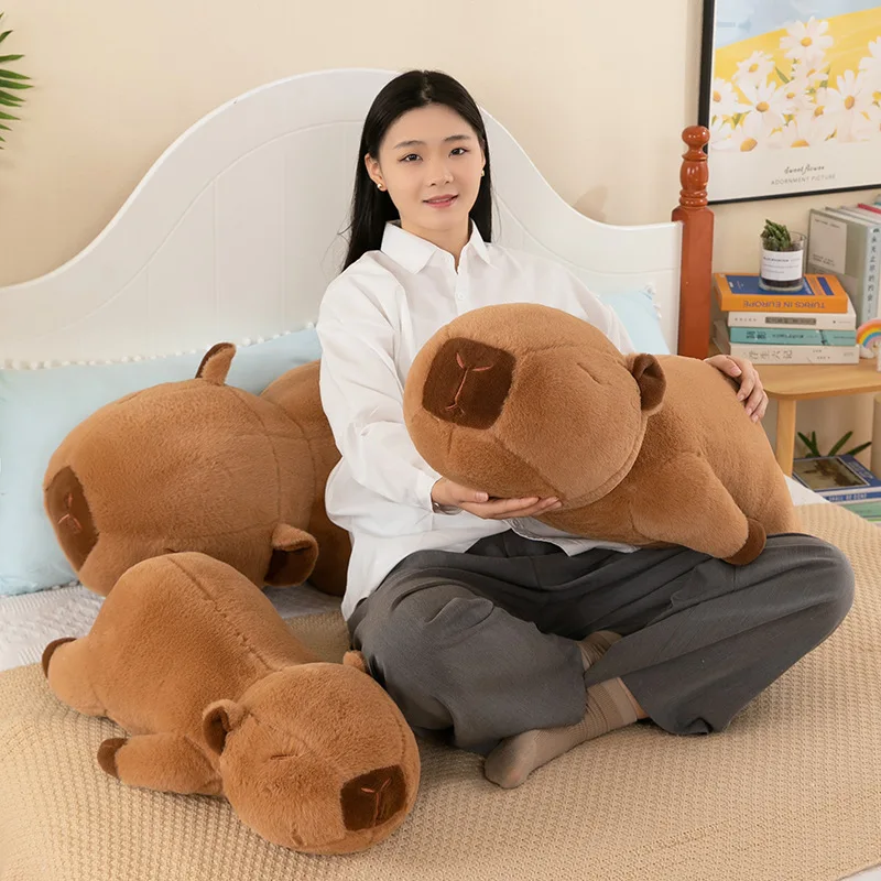 Ugly Cute Capybara Plush Toy Giant Soft Animal Brown Capybara Doll Sleeping Pillow Gift Decoration  39inch 100cm DY10183