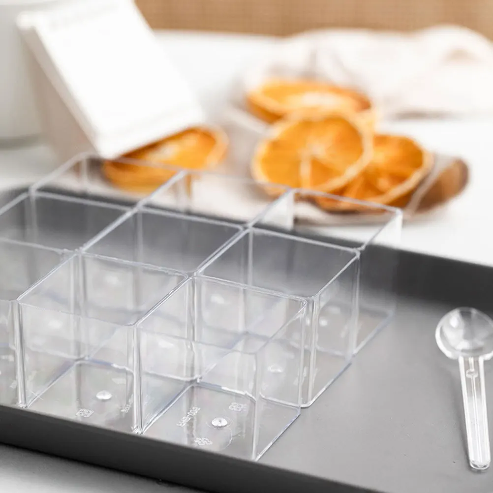 

50Pcs Square Shape Dessert Cups Premium Quality Mousse Pudding Container for Parties Banquets Events Stylish Reusable Ice Cream