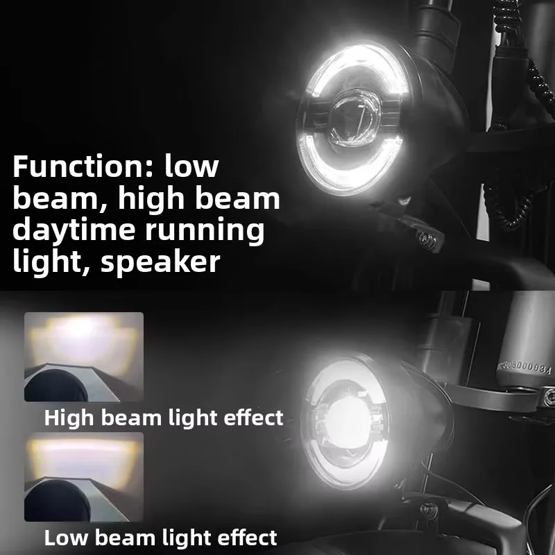 Popu For 1pcs Electric Bicycle Front Spotlight High Running Lights Multi In One Mountain Bike Off-road Bike Front Headlight with view 4