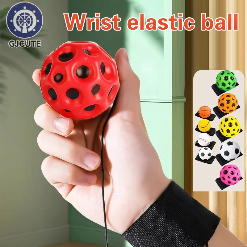 Jump Ball High Bouncing Ball Exercise Leisure Wrist Return Rubber Ball Fun Hand Ball Game Wrist Elastic Ball Outdoor Toy Ball