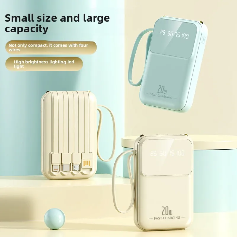 Mini Large-capacity Power Bank, 20000mAh Fast-charging Mobile Power Supply