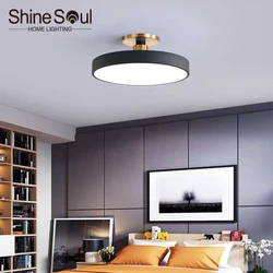 Lámpara de techo de Macaron LED nórdica, candelabro Circular para habitaciones de niños, salas de estar, pasillos de estudio, iluminación moderna para el hogar