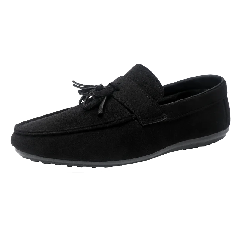 Fashion Suede Leather Loafers Men Moccasins Tassels Design Slip-on Casual Shoes Man Comfortable Breathable Men's Driving Shoes