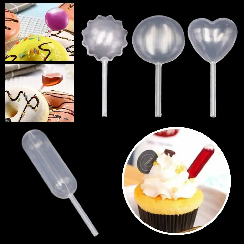 60Pcs Mini Ice Cream Sauce Pastries  Dispenser Cupcakes Sauce Droppers Transfer Pipettes