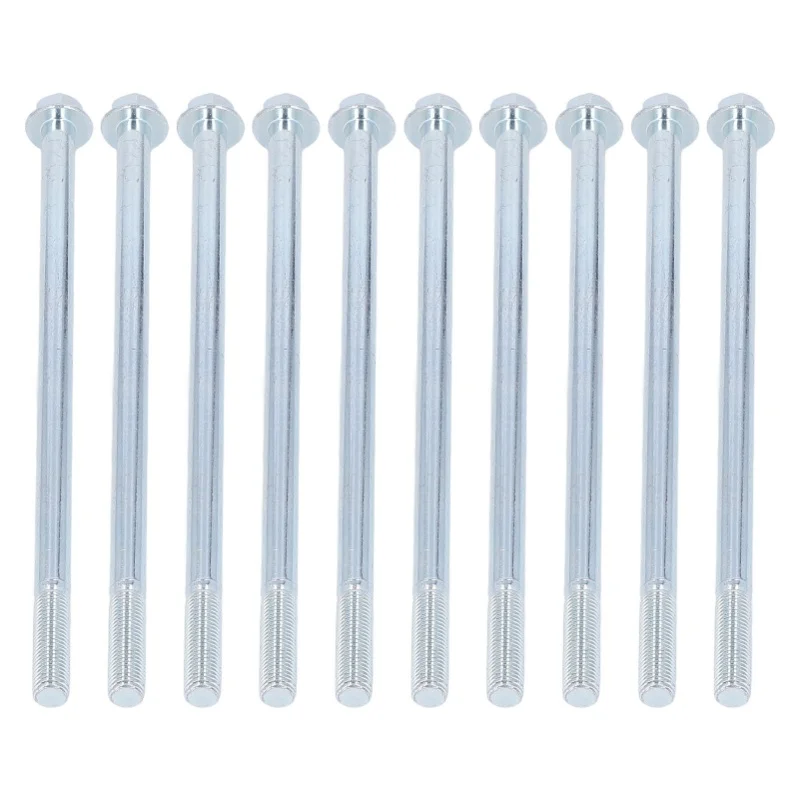 10 Pcs Half Thread Bolt Fine Thread Carbon Steel Sturdy Lengthened Hex Half Tooth Bolts 10x210/230/250/265/275/280/285
