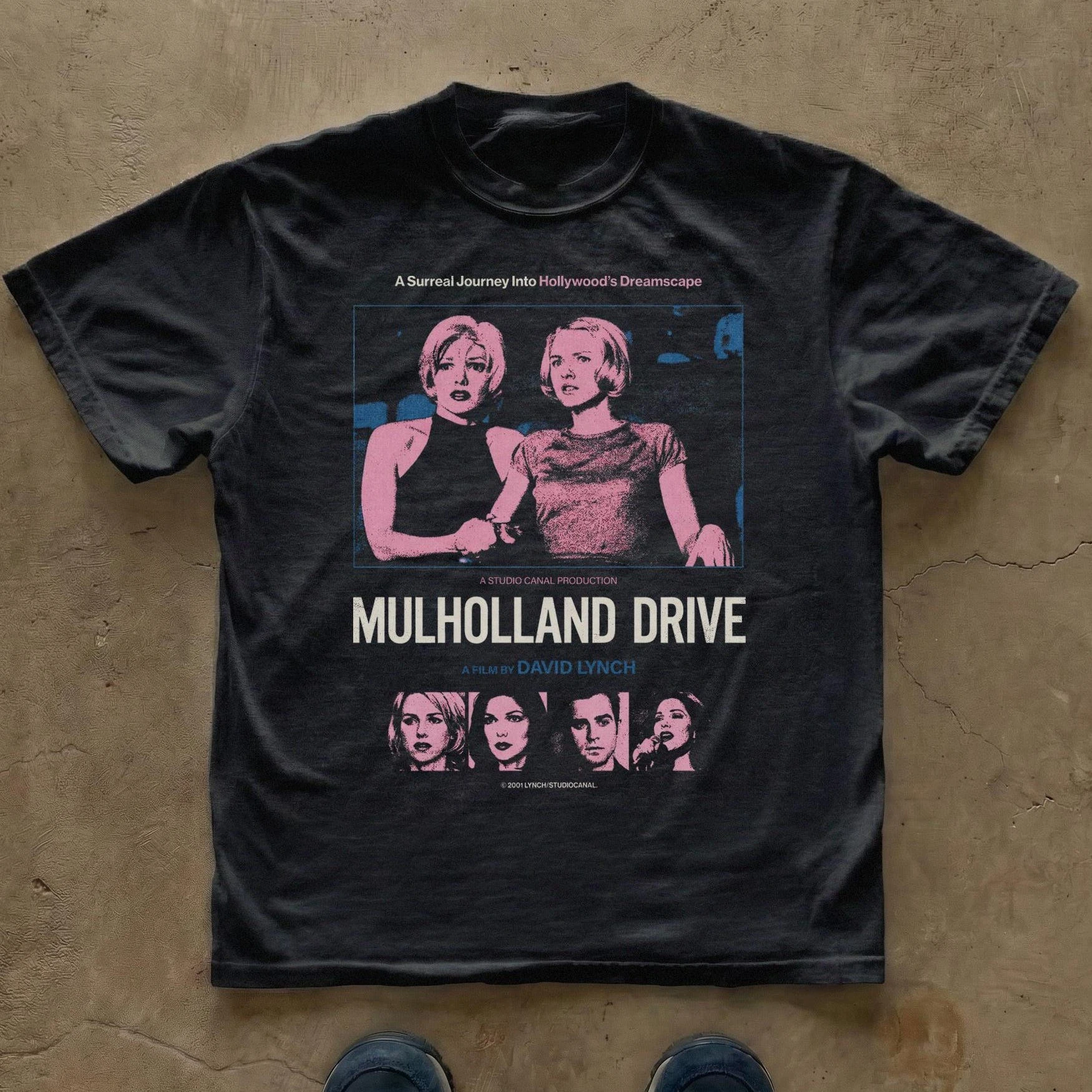 T Shirt Men Women Short Sleeve Mulholland Drive Stylized Character Artwork Breathable Loose Cotton Tee