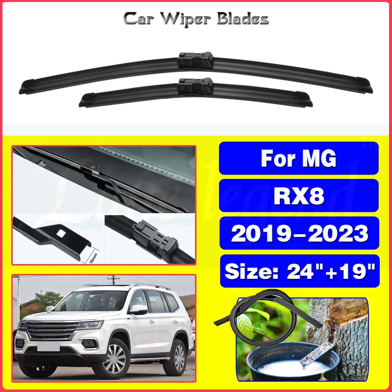 

Car Wiper Blade For MG RX8 2019 - 2023 Front Wiper Rubber Blade Brushe Auto Windshield Windows Accessories Cutter 24''+19''