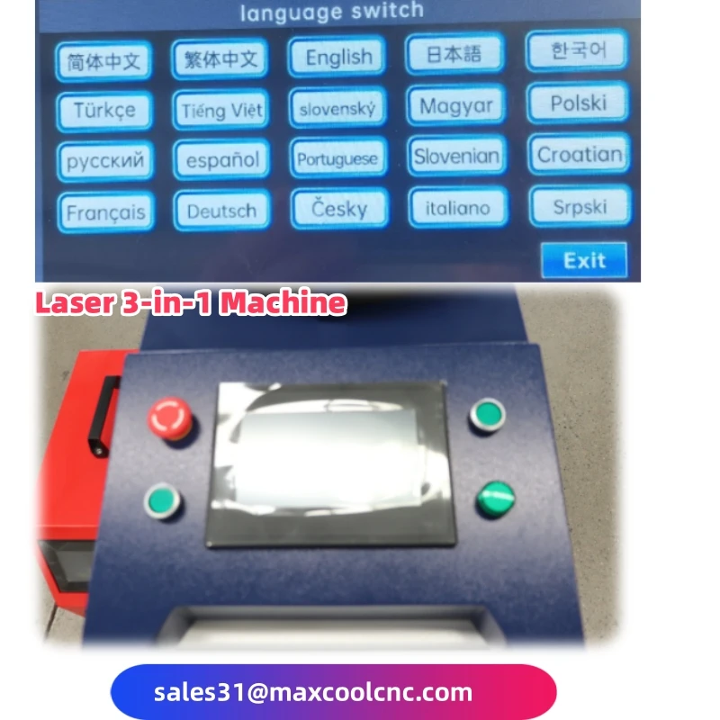 English Russian French Spanish Supported Laser Cleaning Welding Cutting Machine Raycus 3000w 2000w Lazer Paint Oil Stain Remover