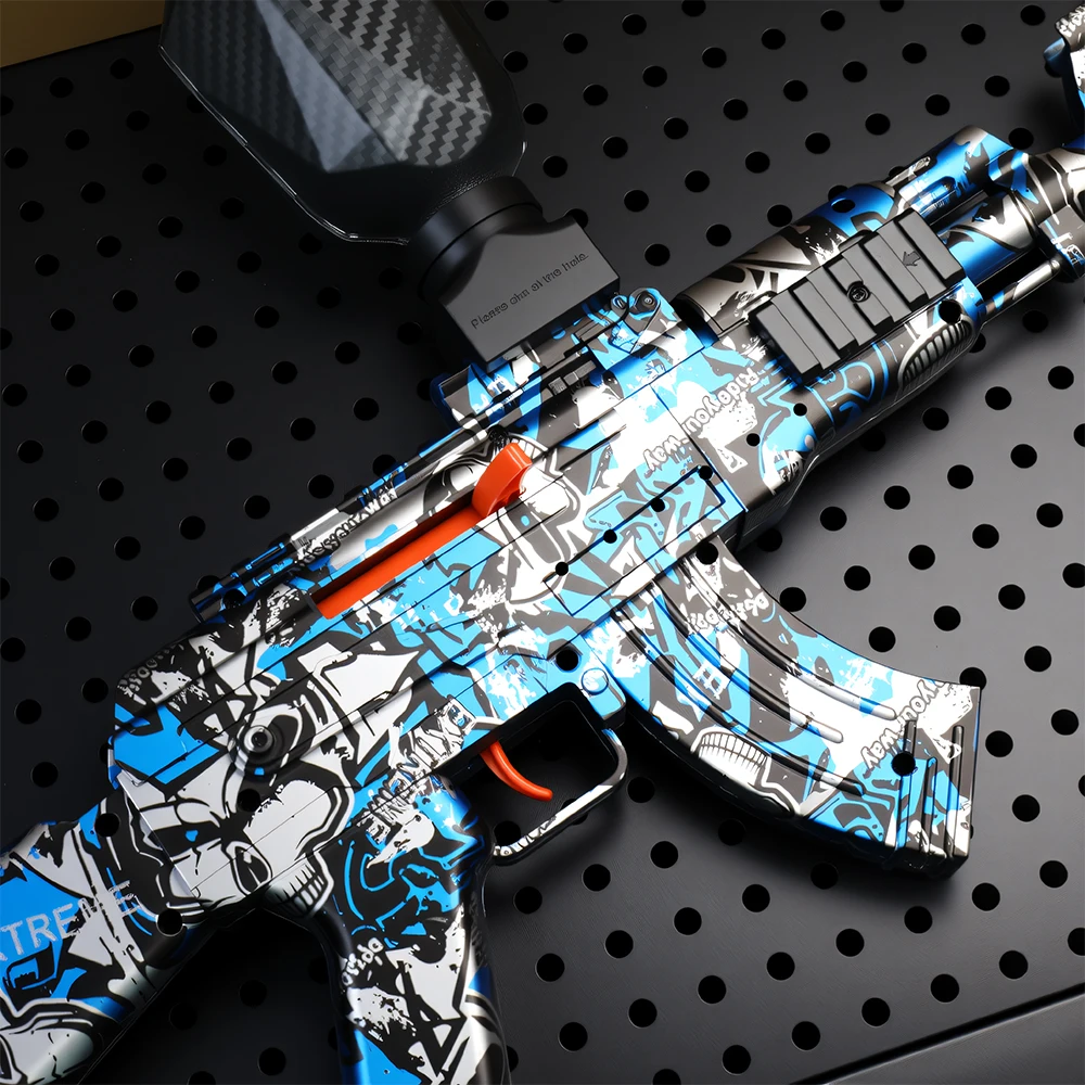 Szybki elektryczny blaster kulkowy AK - zabawa dla dzieci i dorosłych, akumulator - idealny na imprezy z grami na świeżym powietrzu (bez bomb wodnych)