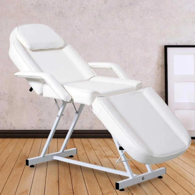 Professional Tattoo Bed Chair Adjustable Folding with Storage Pocket and Towel Hook for Client/Esthetician, Spa/Facial Care