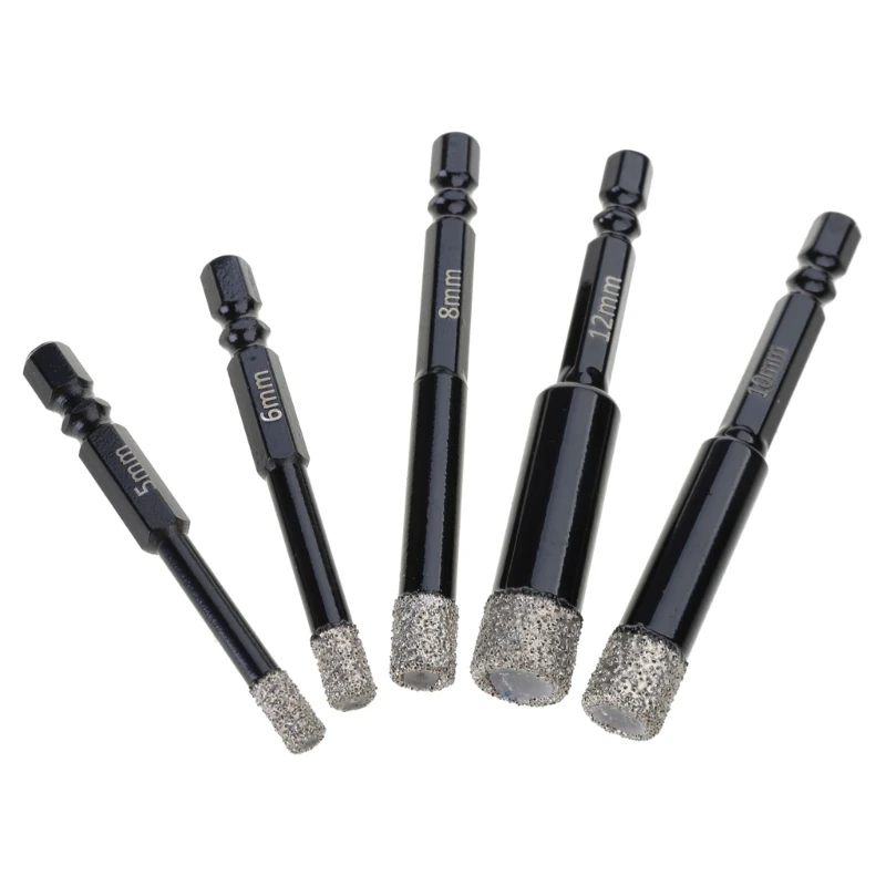 5Pack Diamond Drill Bits Set for Granite Ceramic Marble Tile Stone Glass Hard